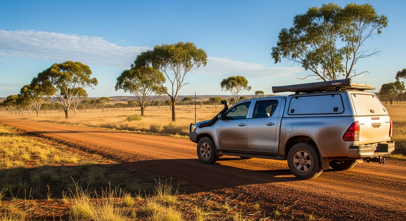 Rugged 4WD parked on rural property