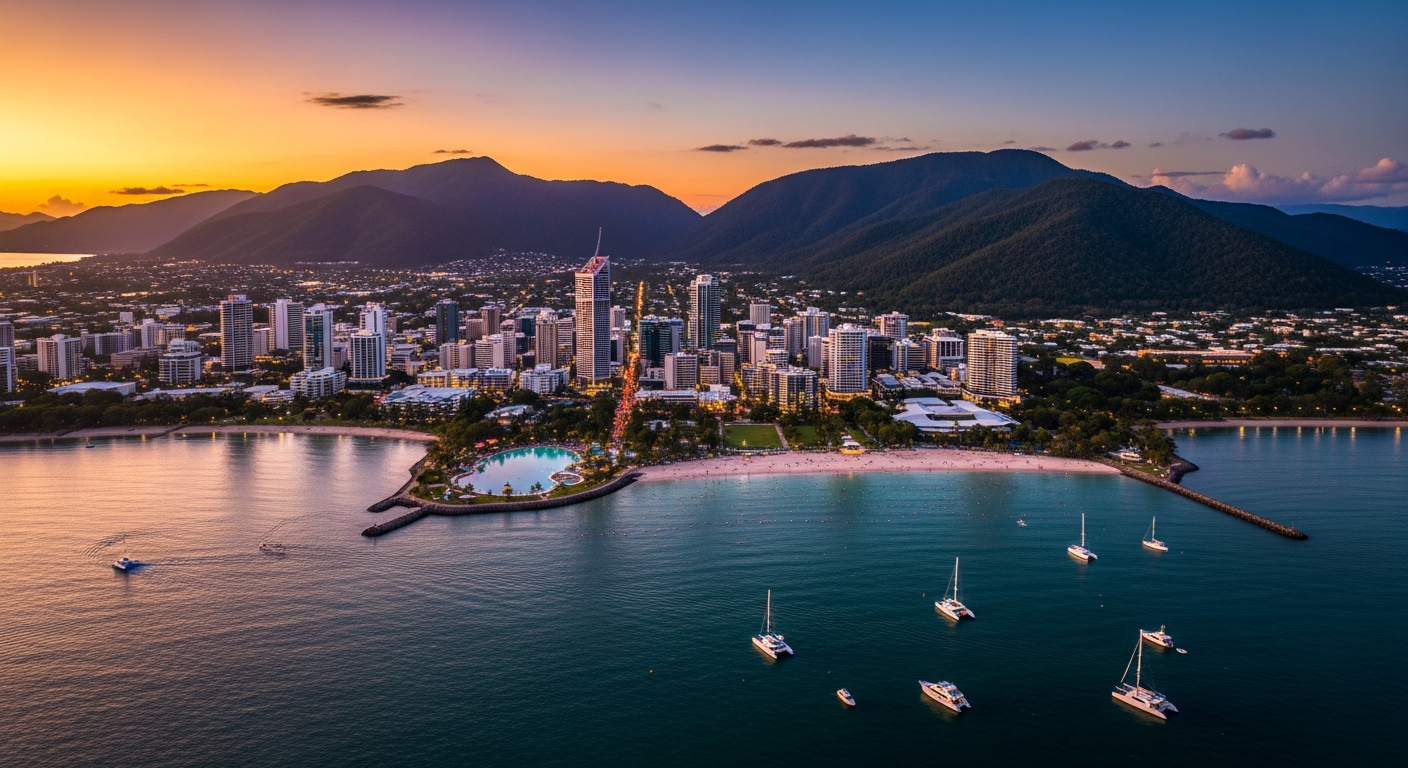 Aerial view of Cairns city
