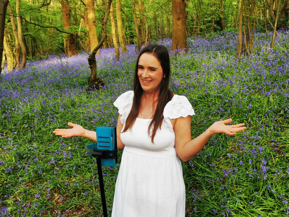 Laura in bluebell woods