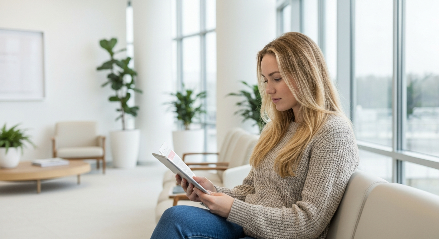 Person reading health article