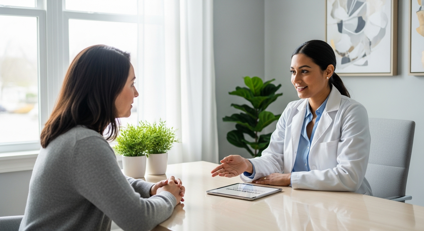 Doctor consulting with a patient about alternative healthcare