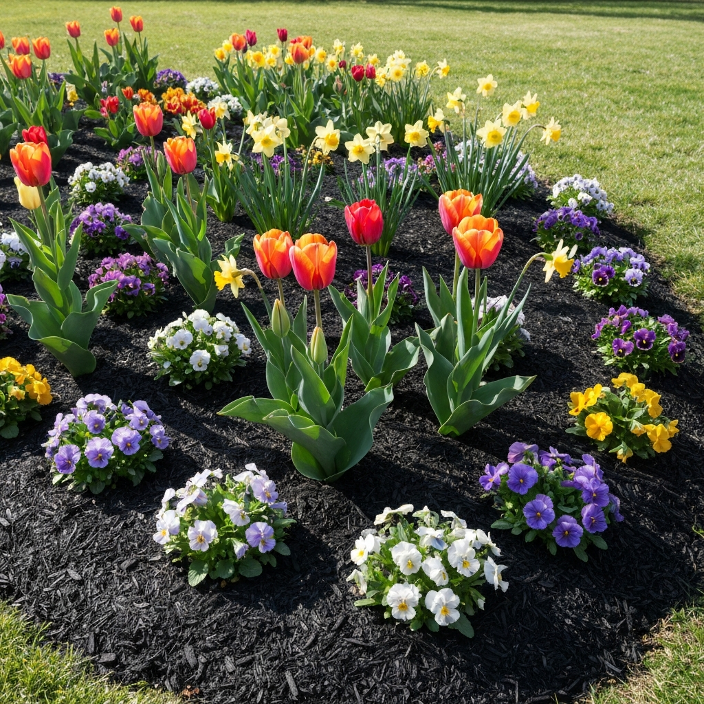 Detailed garden bed ready for spring