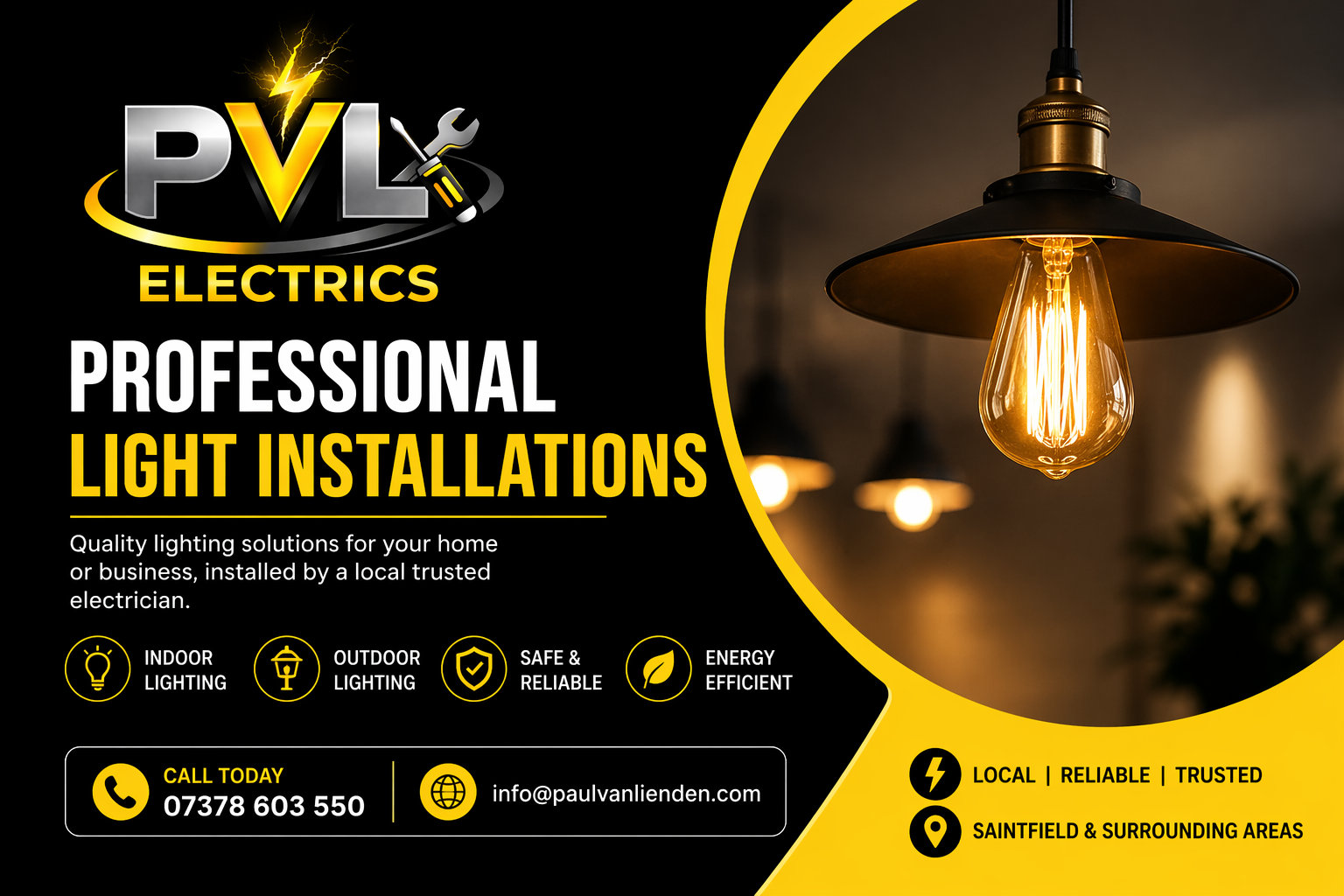 Lighting Installation Services in Saintfield and Surrounding Areas | PVL Electrics