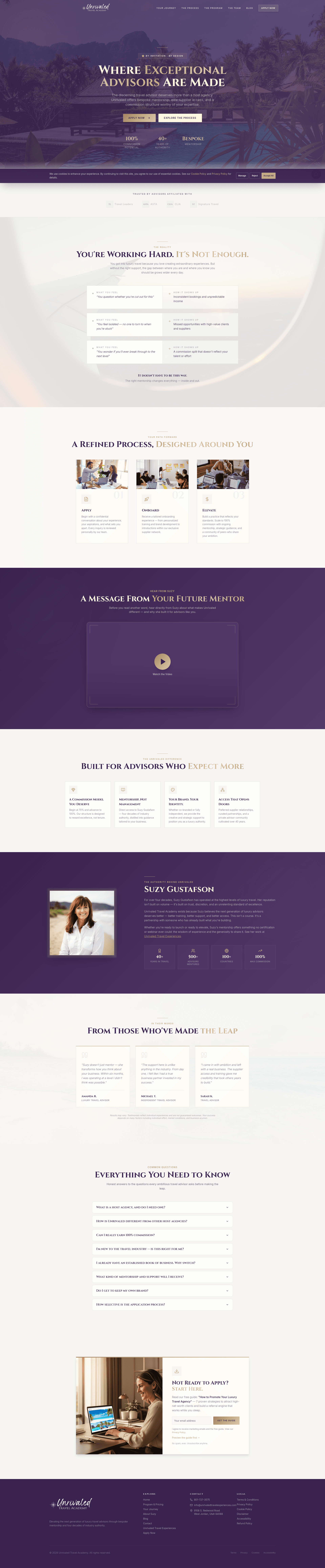 Unrivaled Travel Academy Website