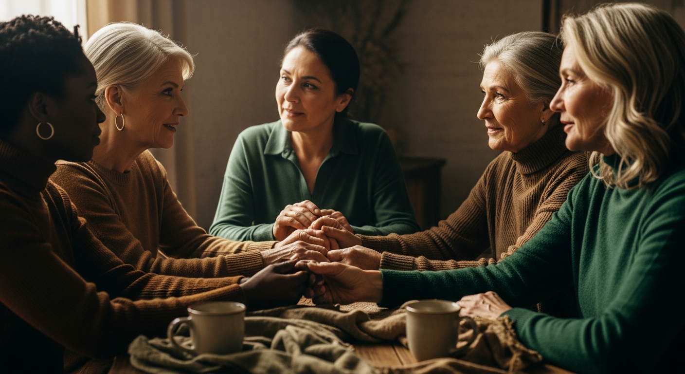 Women connecting and sharing stories