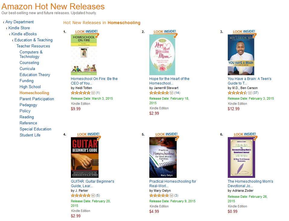 On my 43rd birthday I hit #1 Best-Seller in Homeschool for Hot New Releases - March 3, 2015