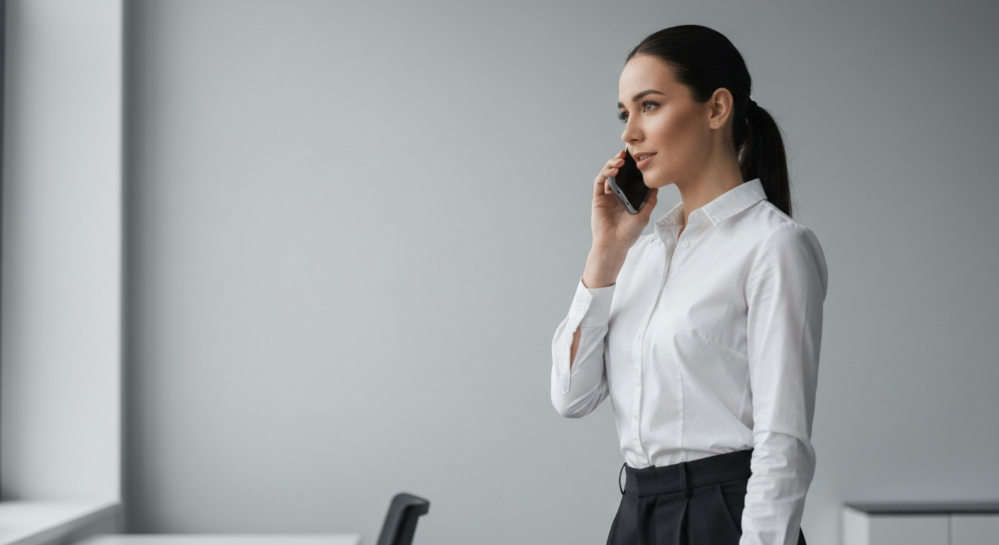 Professional customer service representative taking a call