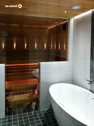 Kylpyhuoneen ja saunan valaistus