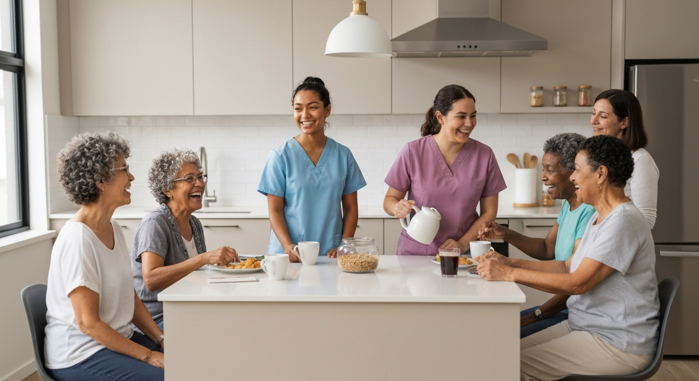 Supportive community living group home environment in Maryland for adults with developmental disabilities