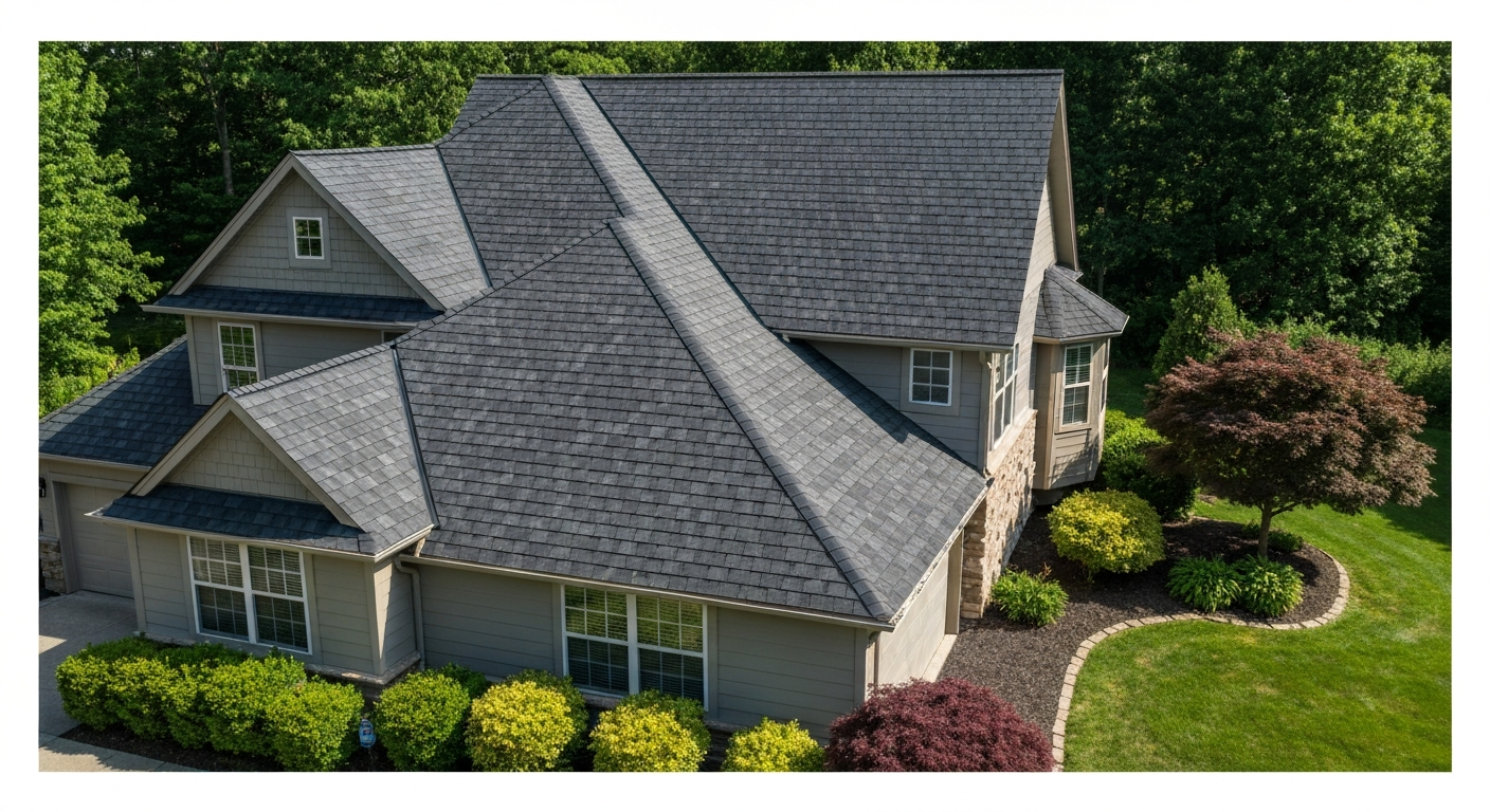 Beautiful new asphalt shingle roof installed by Franklin TN roofing contractor