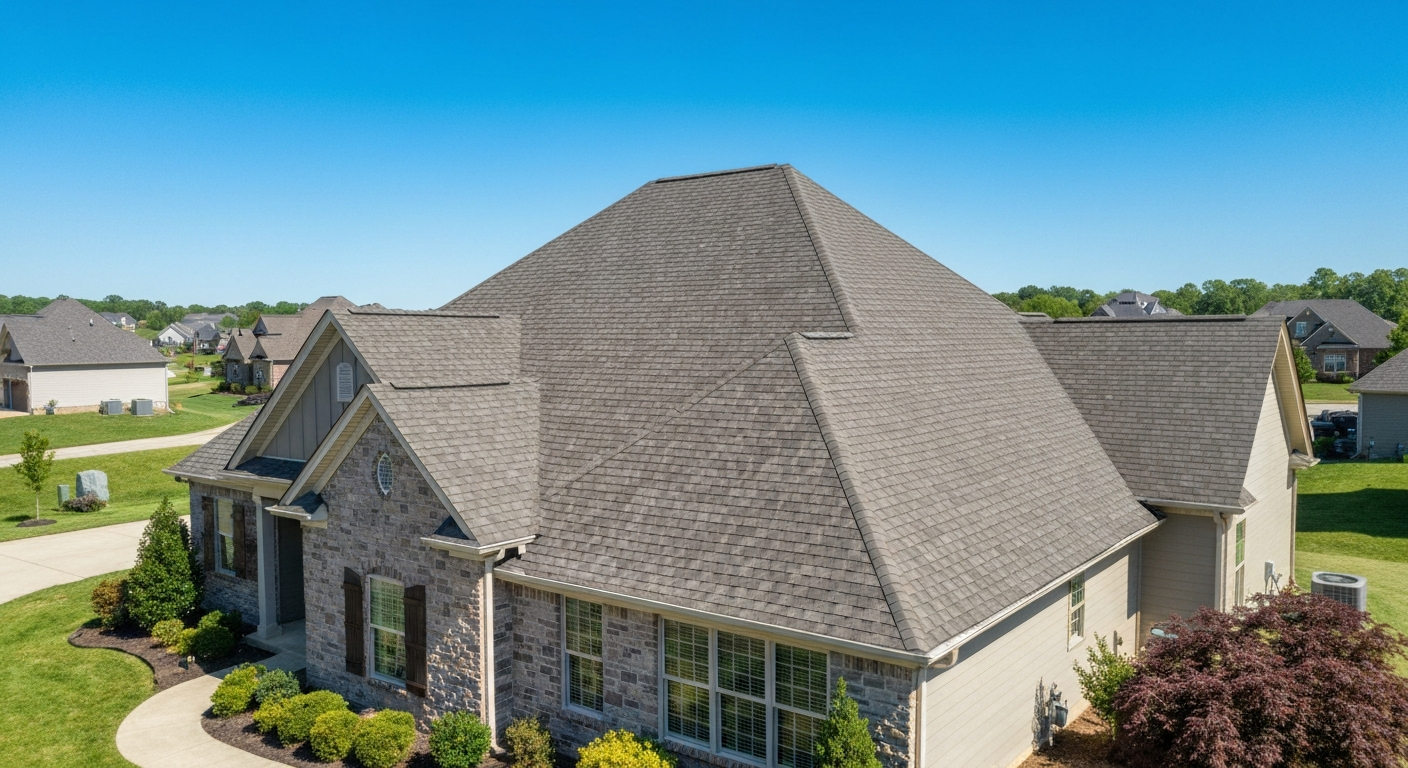Beautiful suburban home in Middle Tennessee with a new architectural asphalt shingle roof