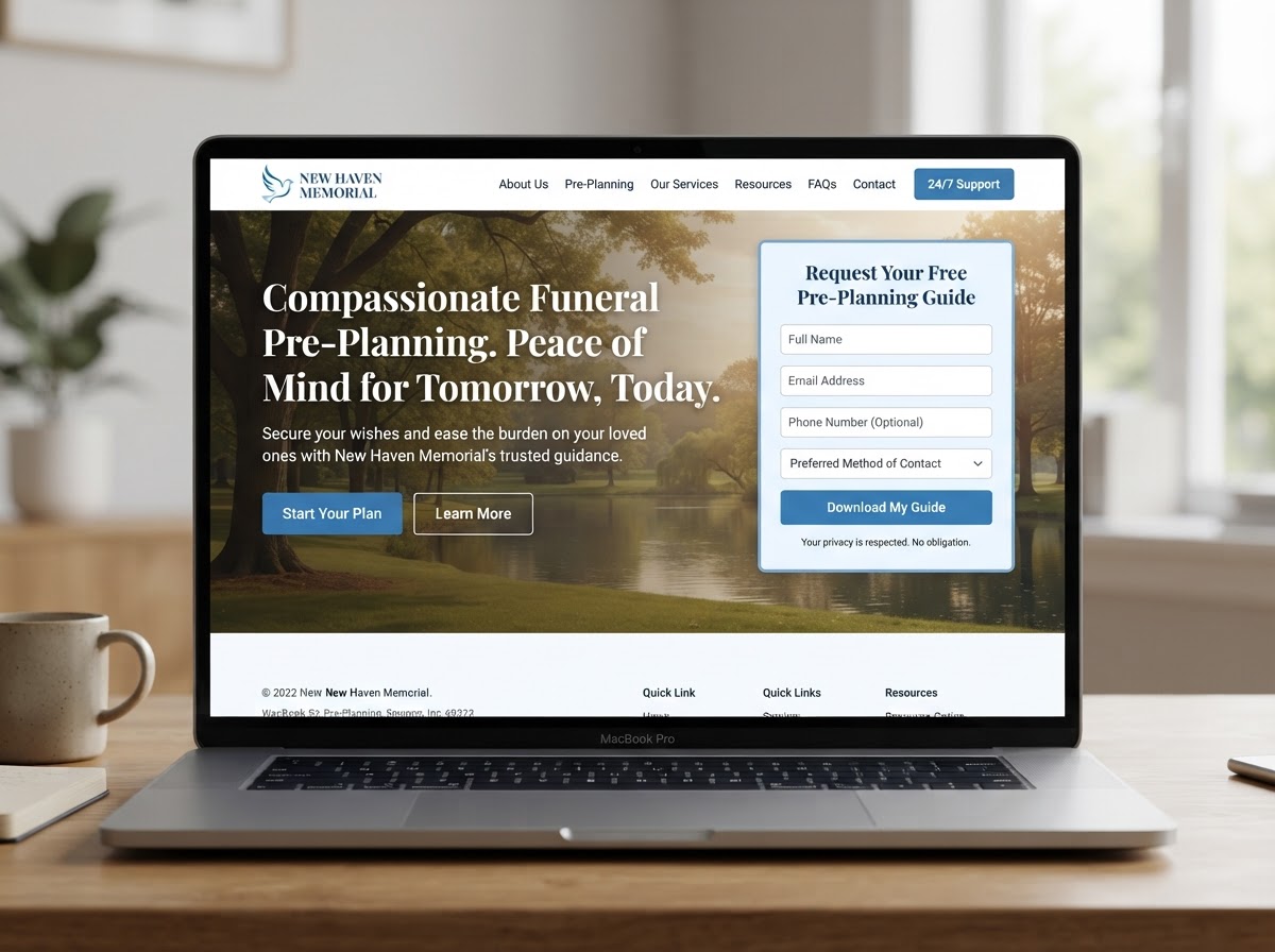 New Haven Memorial - Website Design Portfolio Whittier CA