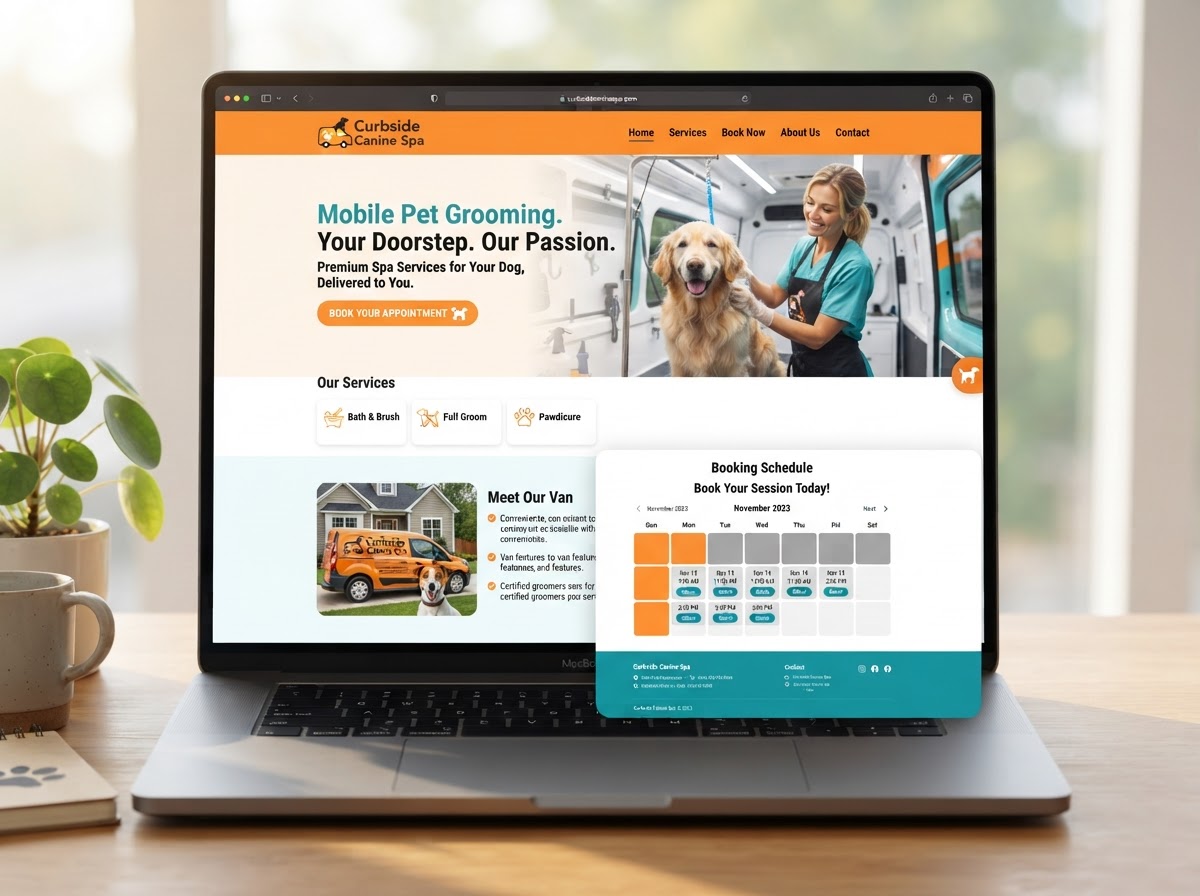 Curbside Canine Spa - Website Design Portfolio Whittier CA