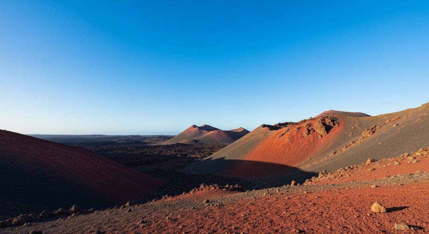 Paisaje volcánico del Parque Nacional de Timanfaya en Lanzarote