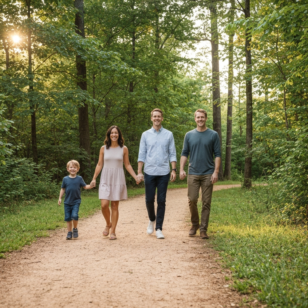 Family enjoying outdoor lifestyle in West Cobb