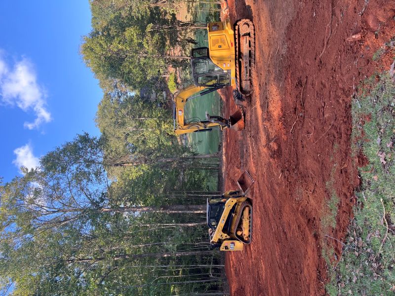 Land clearing equipment working on a property in Upstate South Carolina