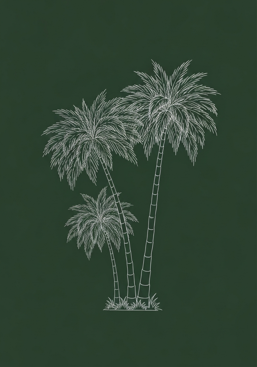 Elegant palm trees