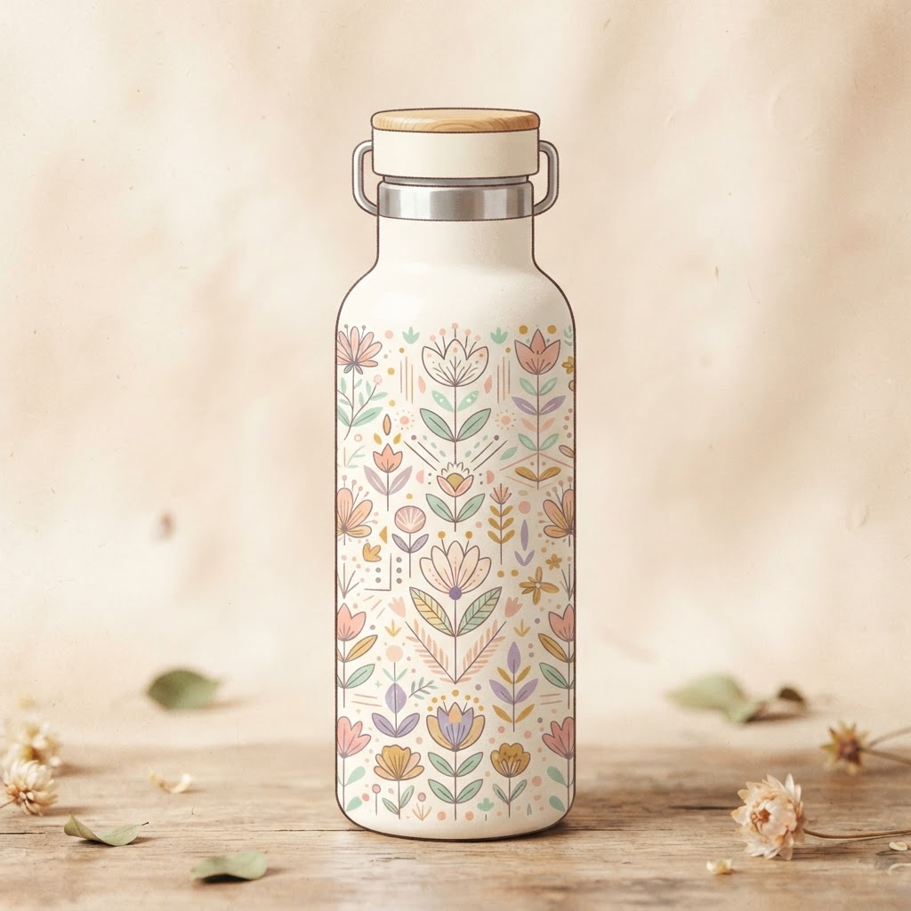 Patterned Insulated Water Bottle