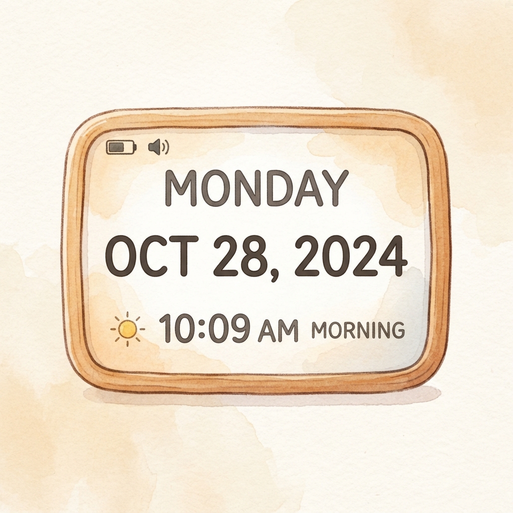 Large Digital Clock with Day & Date