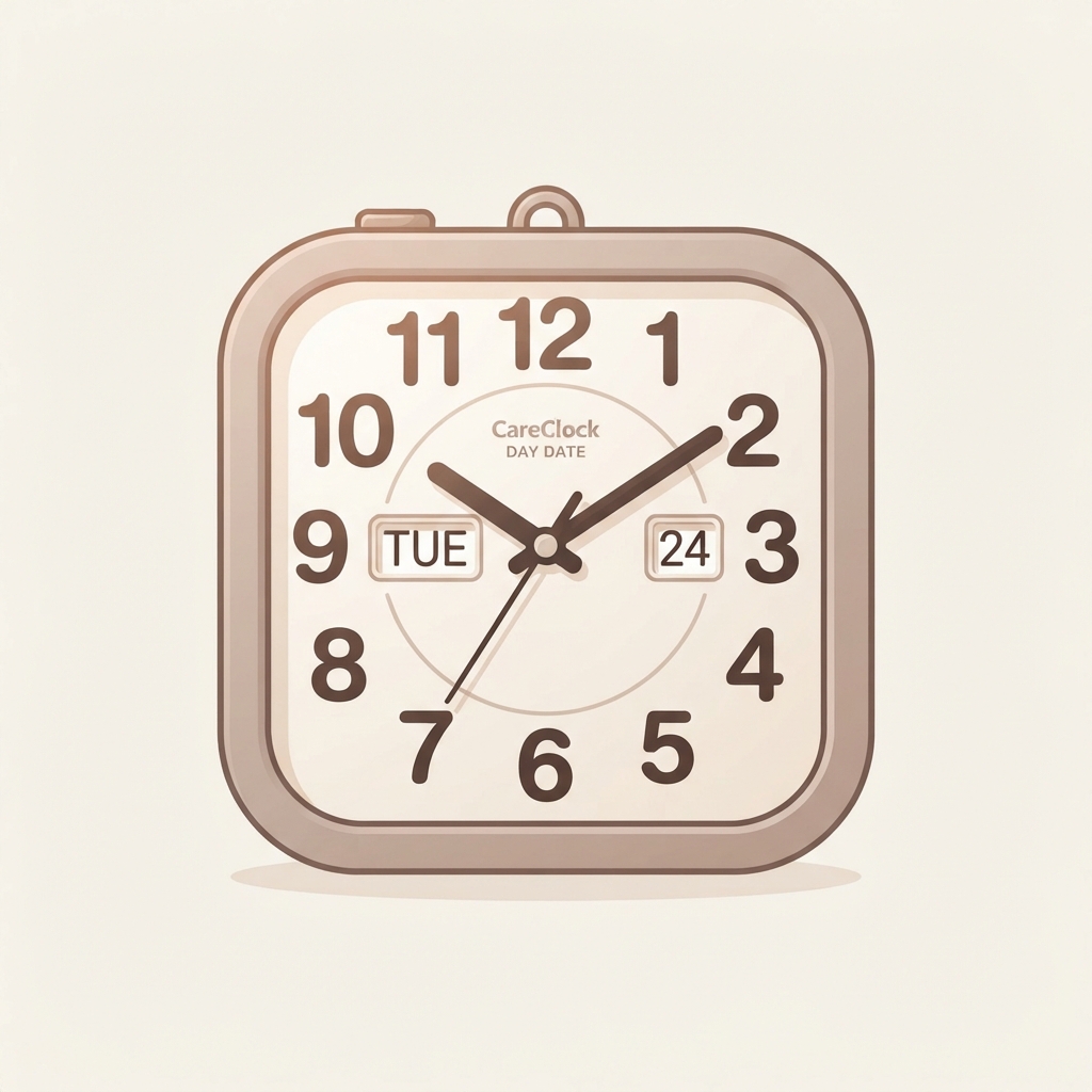 Large-Face Day & Date Clock