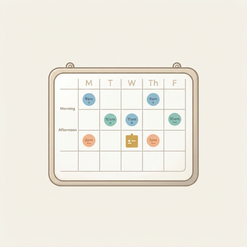 Weekly Schedule White board