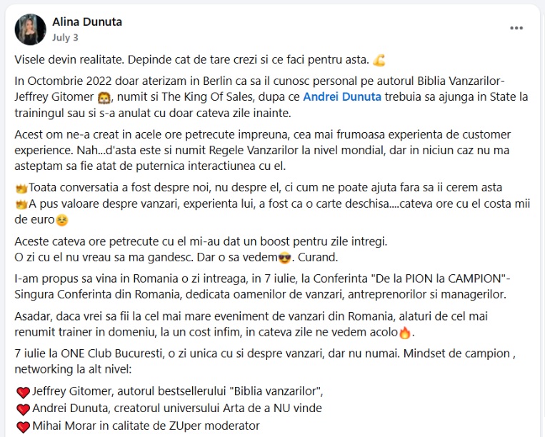 Testimonial Alina Dunuta