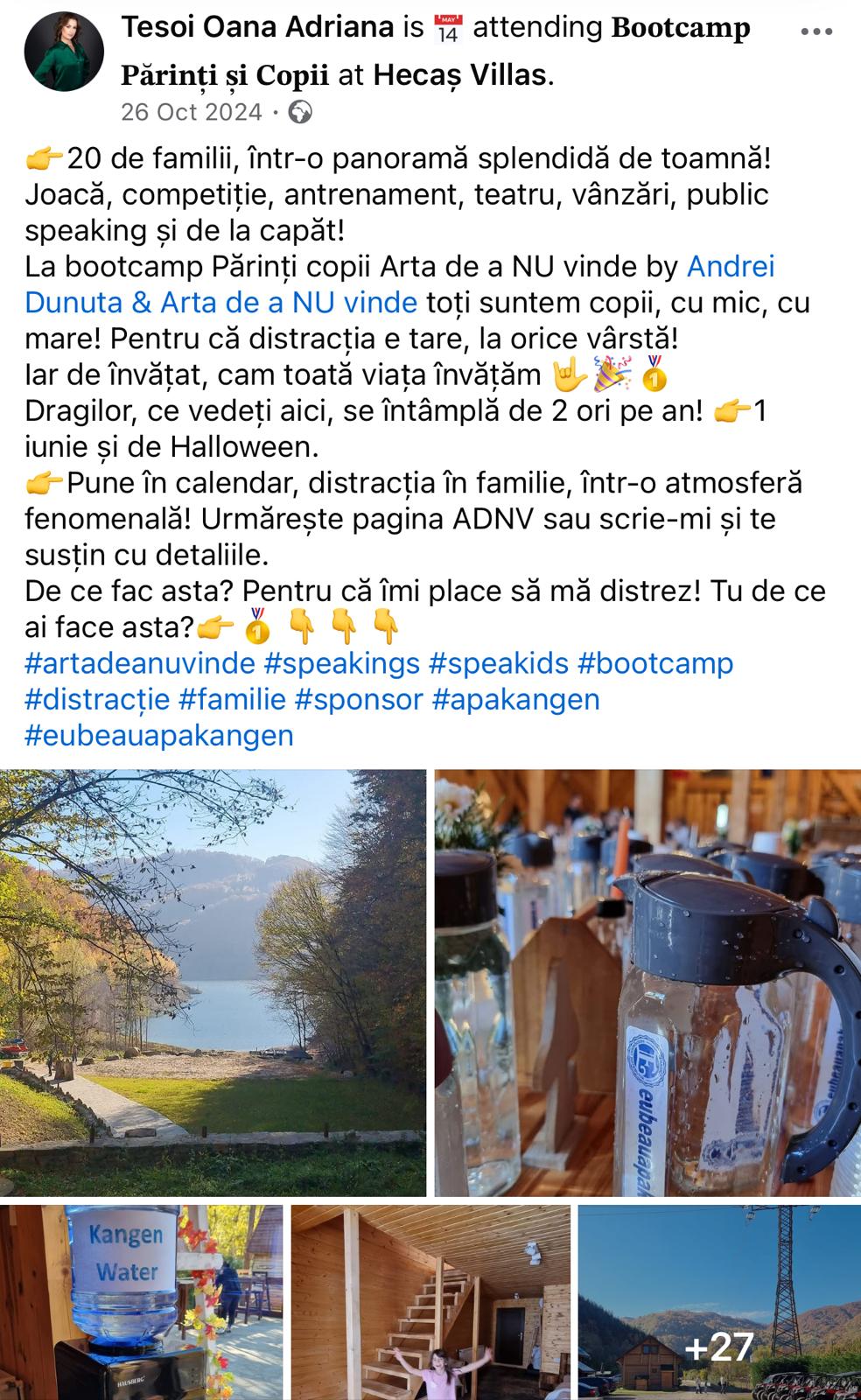Testimonial Tesoi Oana Adriana - Bootcamp Părinți și Copii