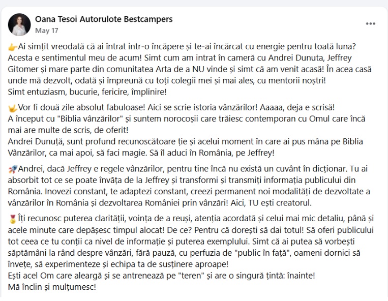 Testimonial Oana Tesoi