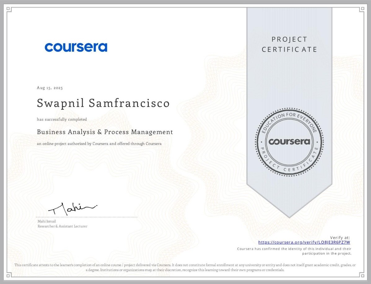 Business Analysis Certificate