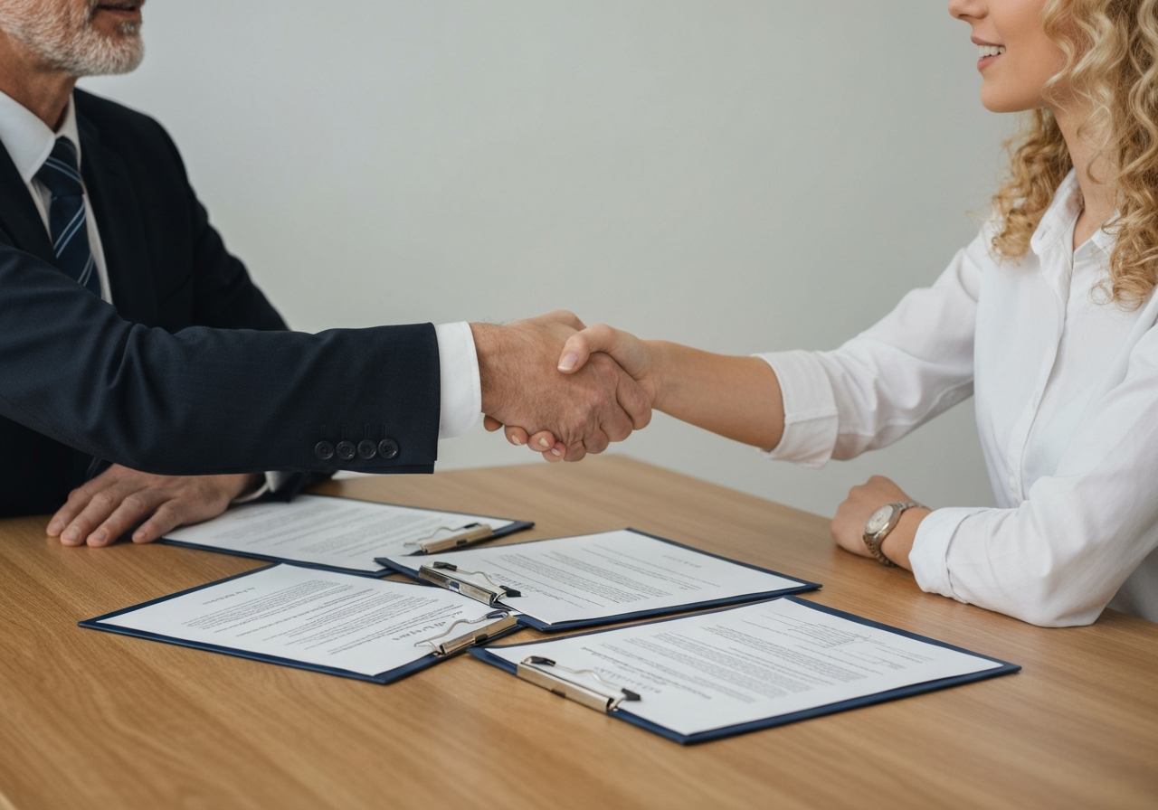 Professionals shaking hands