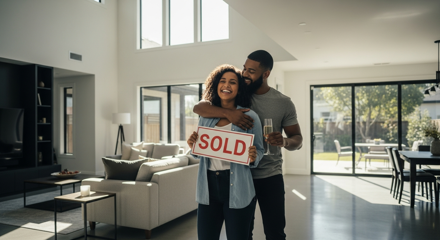 Happy homeowner after a successful sale
