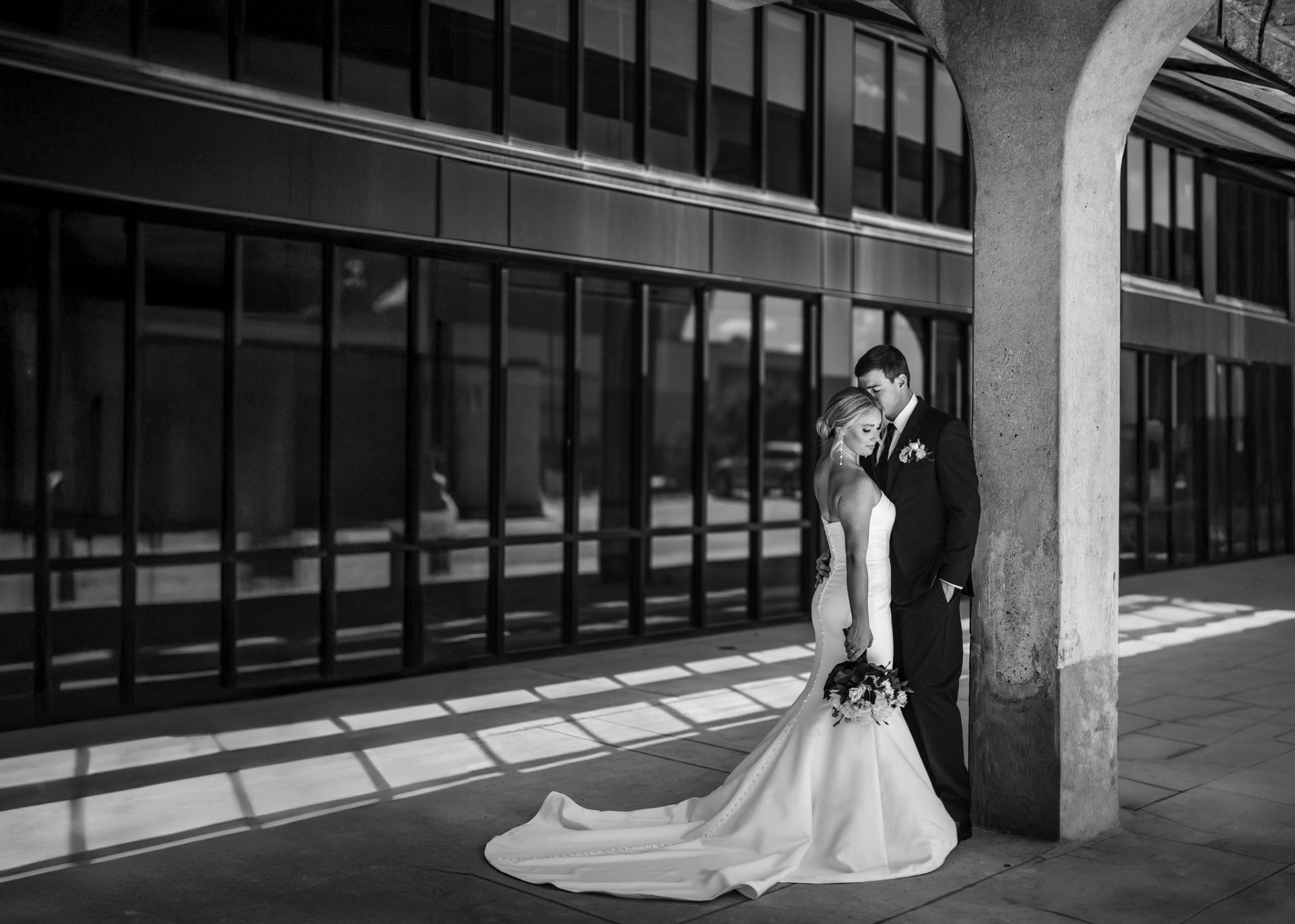 Couple portrait in urban setting