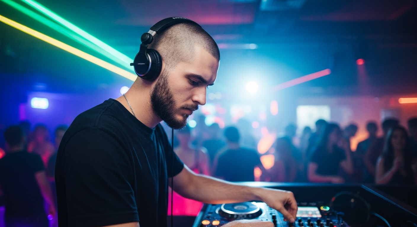 High energy school dance with DJ