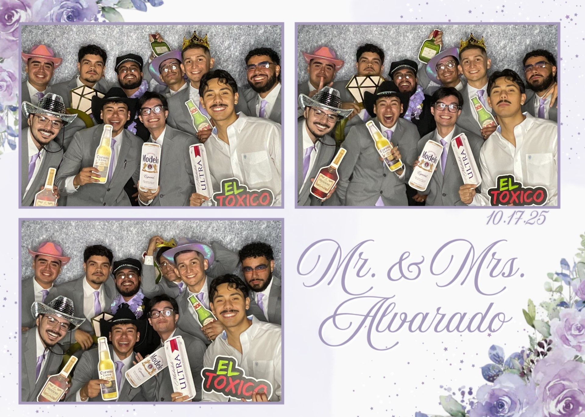 Wedding groomsmen photo booth