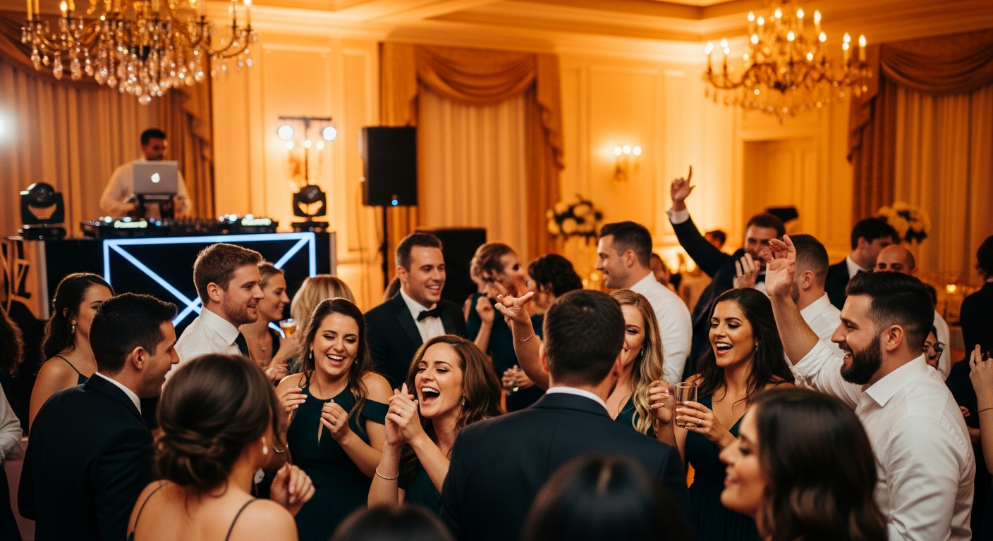 Bilingual Wedding DJ with packed dance floor