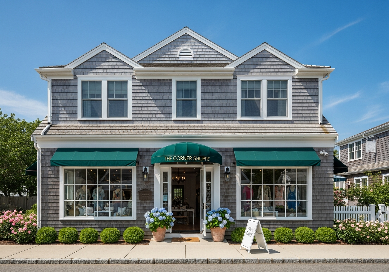 Moderate retail storefront in the Hamptons