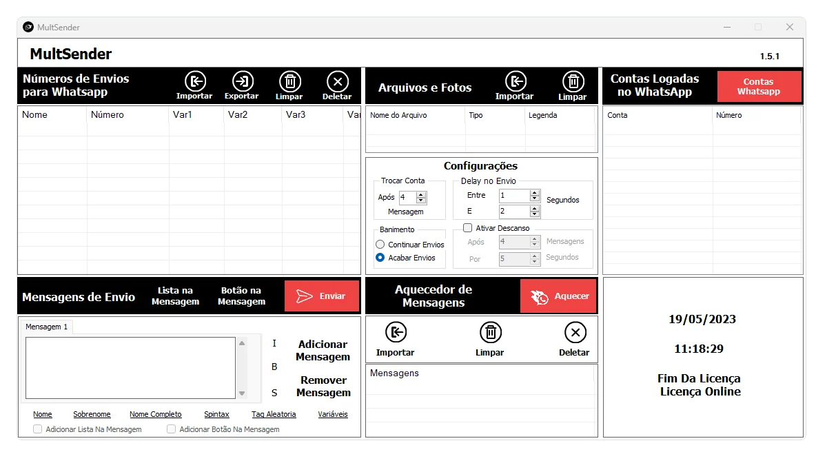 Multsender Dashboard