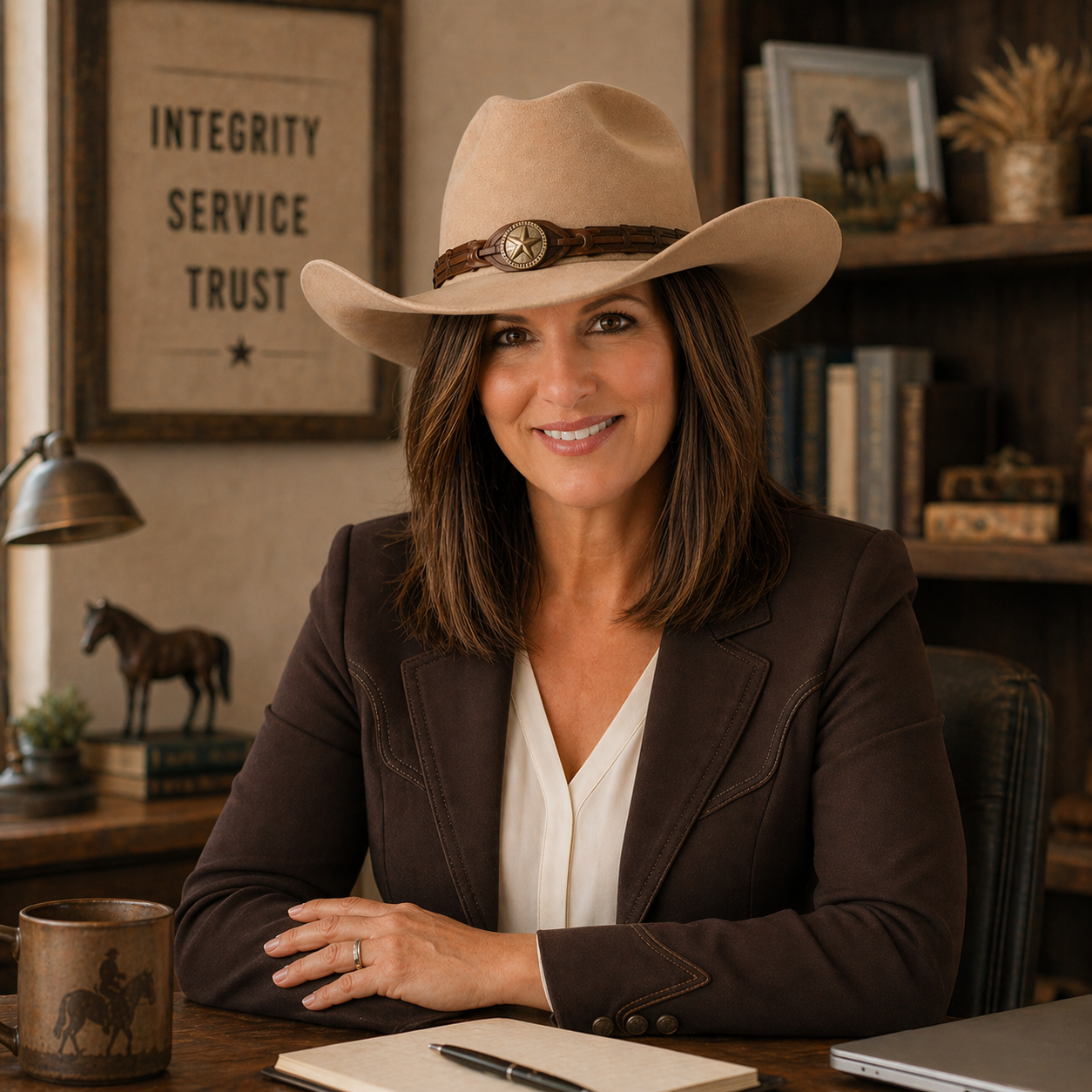 Iron Gate Titles owner in a western office setting