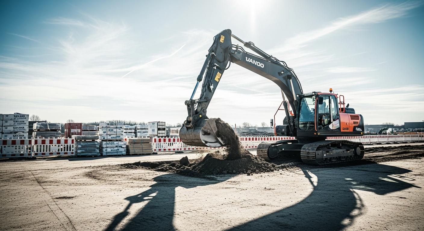 Excavatrice en action