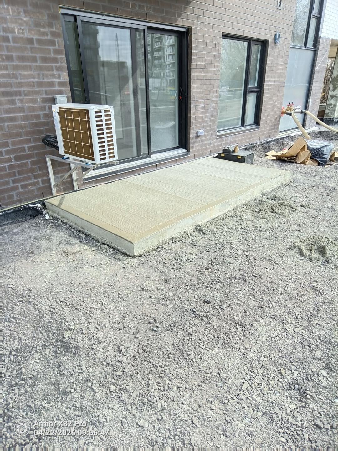 Base de patio en béton