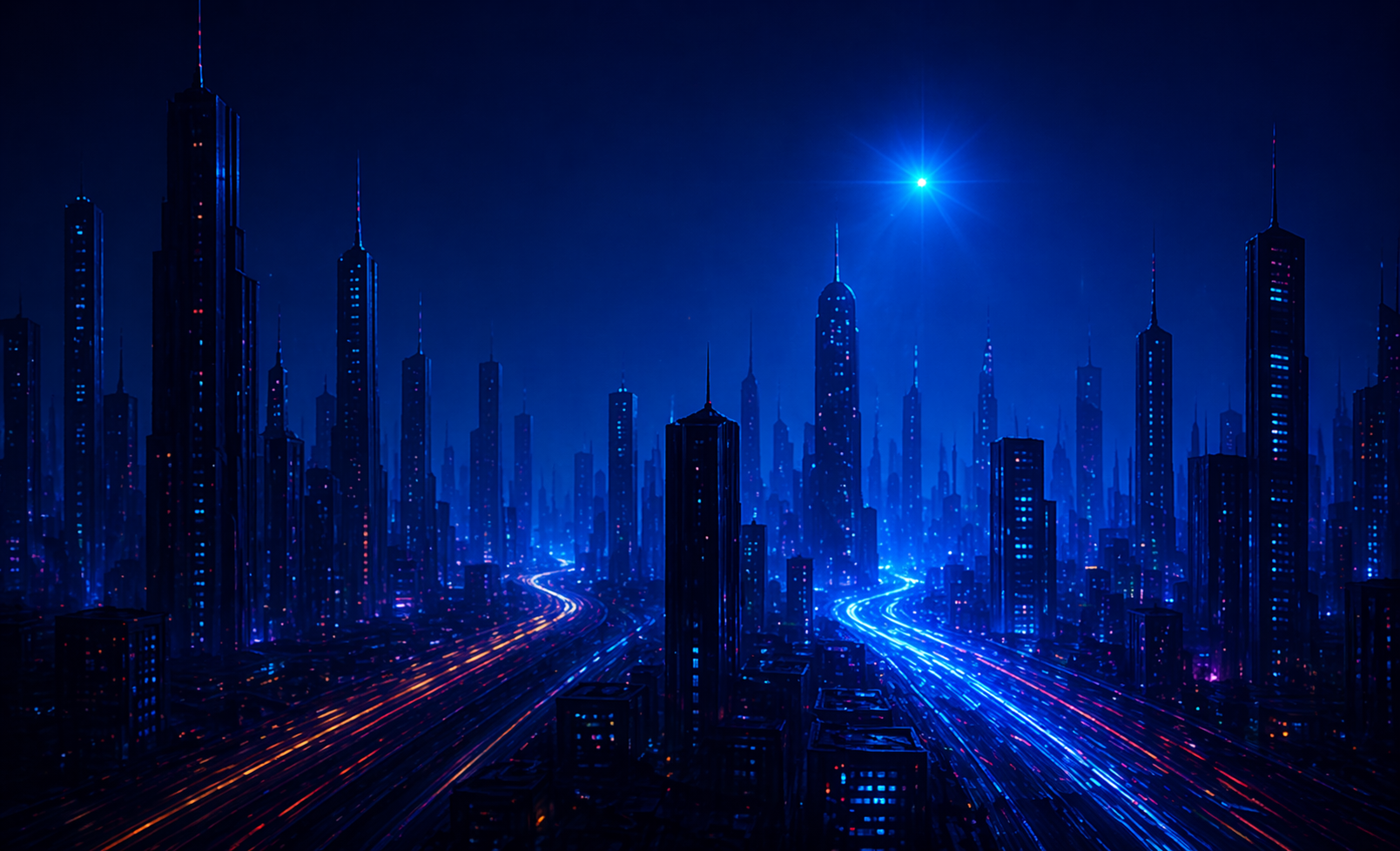 Cyberpunk City Skyline