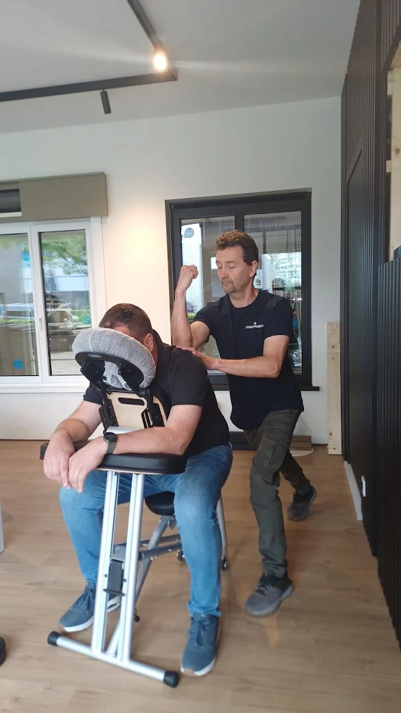 Stoelmassage in actie