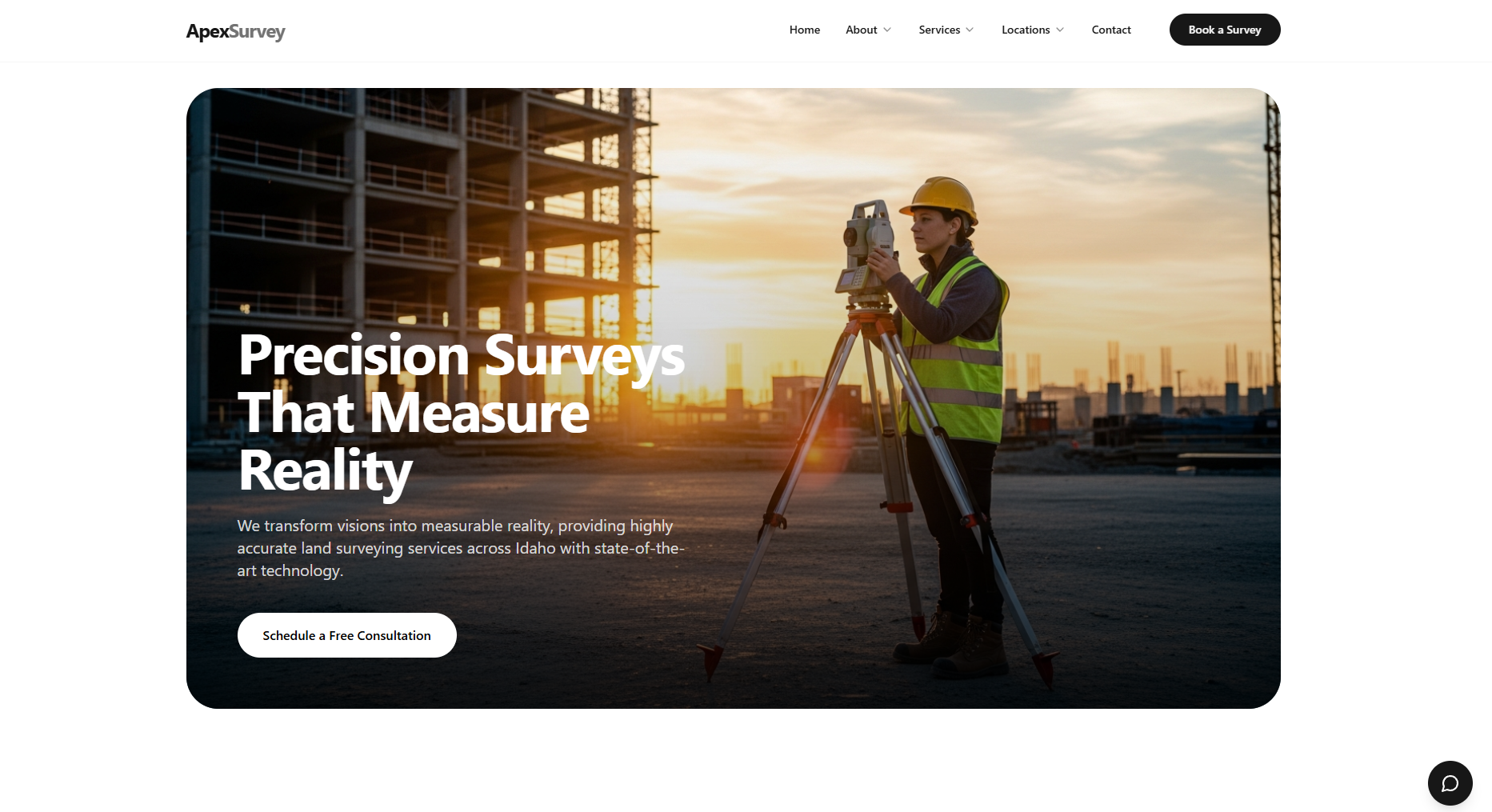 Land Survey website design for Land Surveying & Geospatial Services