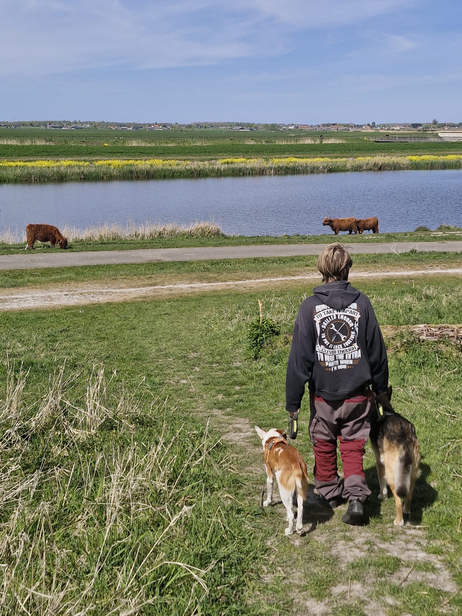 Maurits met honden in de natuur