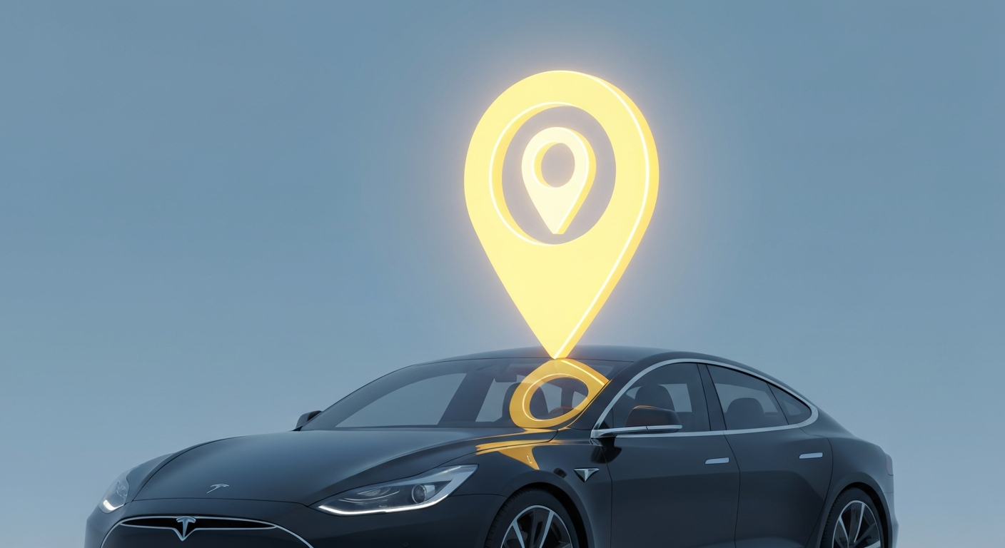 Local SEO map pin over driving school car
