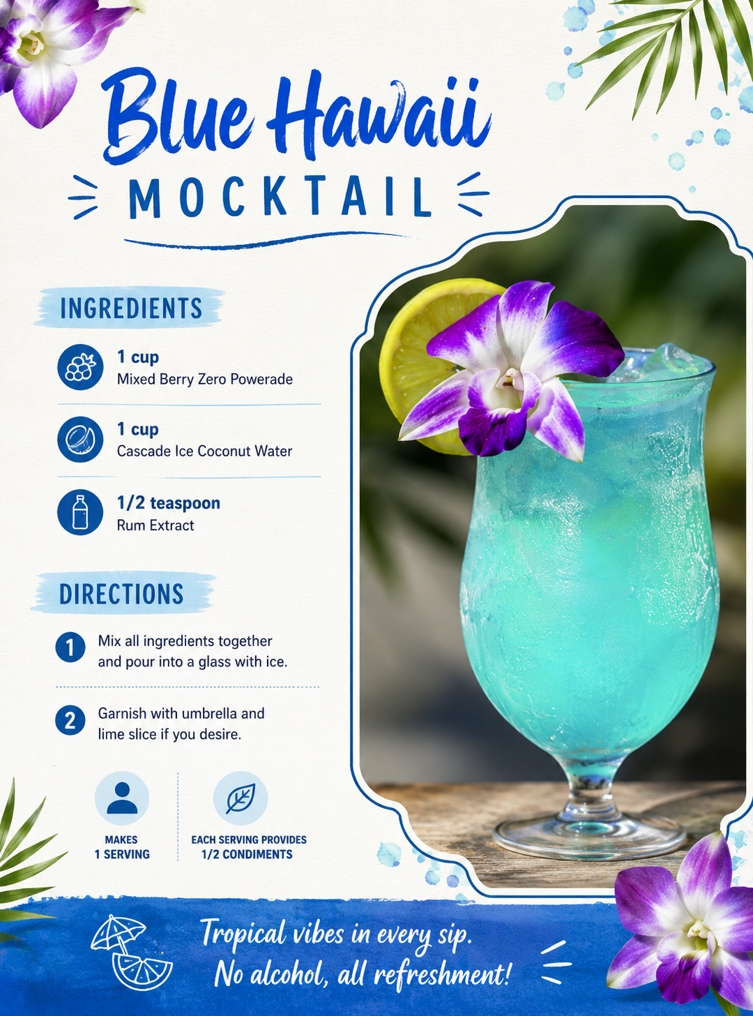 Blue Hawaii Mocktail