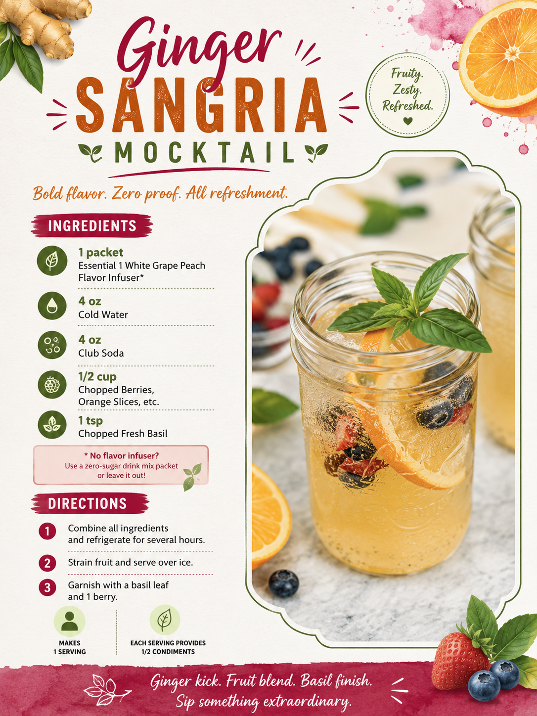 Ginger Sangria Mocktail
