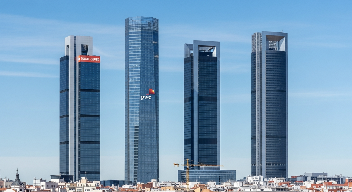 Skyline de negocios en Madrid