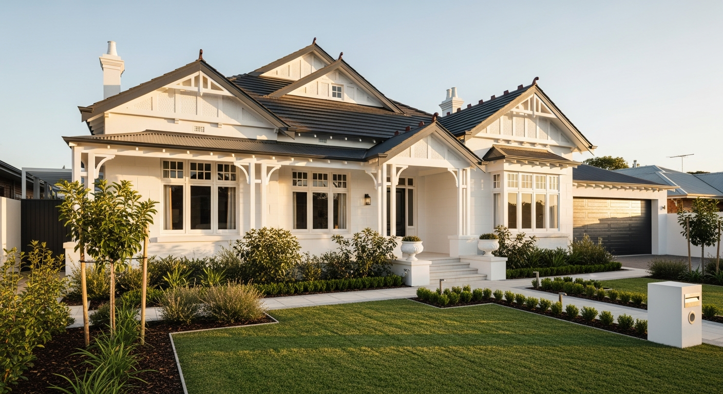 Beautifully painted Perth home exterior with crisp clean paintwork