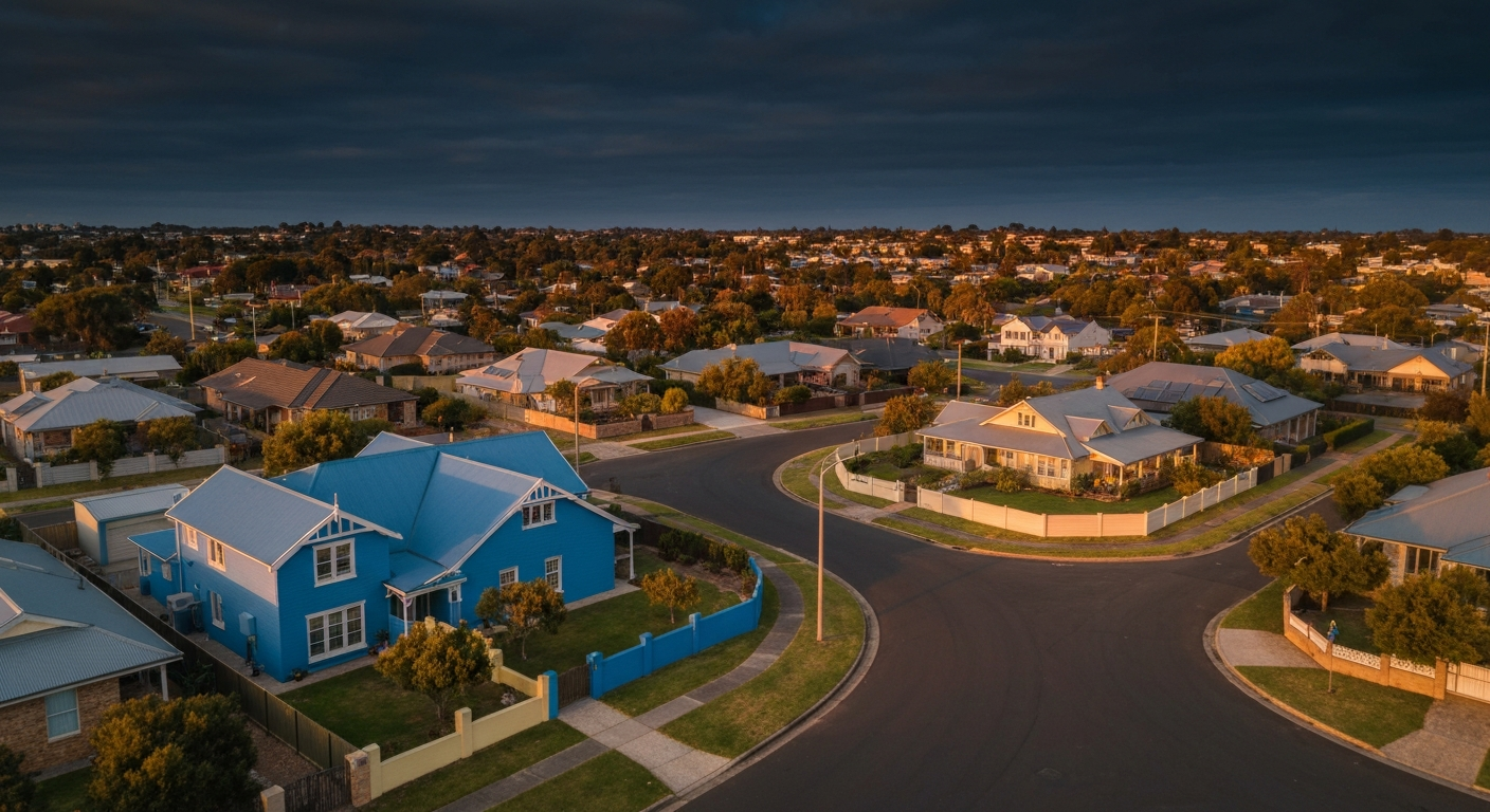 Perth suburban street with beautifully painted homes